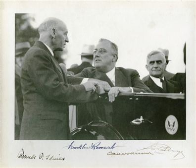 Franklin Roosevelt Signed Photograph Plus 3 other Signatures